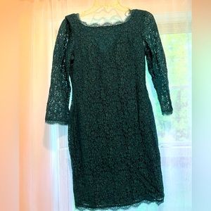 Emerald lace cocktail dress